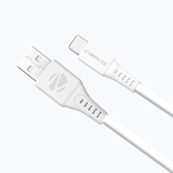 ZEBRONICS TU240P USB - Type C Cable, 18 Watts, Rapid Charging, Charge & Sync, 1 Meter| Samsung | OnePlus | Xiaomi | Realme | Oppo