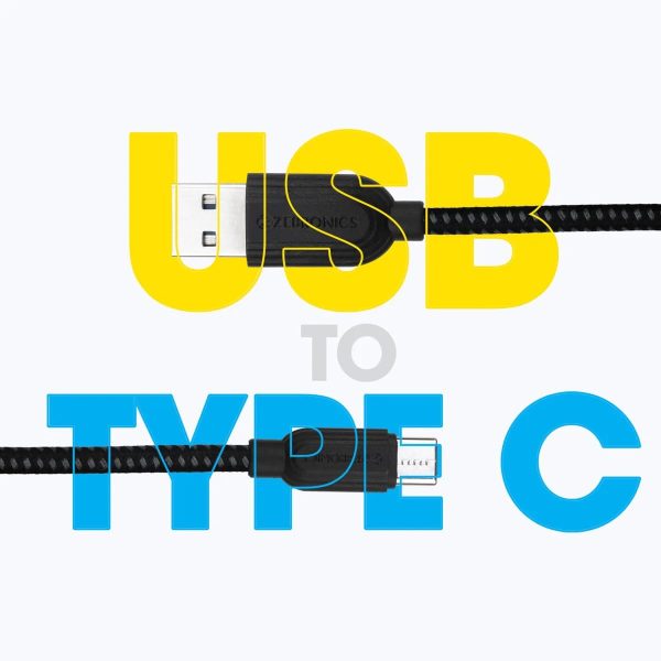 ZEBRONICS ZEB TU300C type -c cable 3.1A Charge and sync 1 meter cable Black