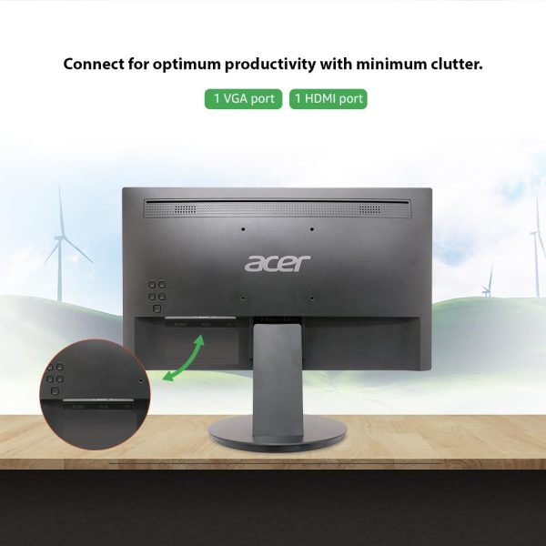 Acer K202Q 19.5 Inch HD+ 1600 X 900 Pixels LCD Monitor with LED Backlight I 200 Nits Brightness I VGA, HDMI Port with Inbox HDMI Cable I Eye Care Features I Tilt Option I Wall Mount Option I Black