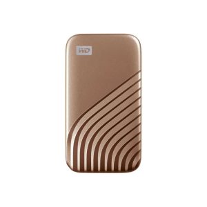 WD Western Digital 1Tb My Passport Portable Ssd, 1050Mb/S R, 1000Mb/S W, Upto 2 Meter Drop Protection, Hw Encryption, Type-C Cable & Type-A Adaptor, for Pc&Mac, Gold, 5Y Warranty, External Ssd