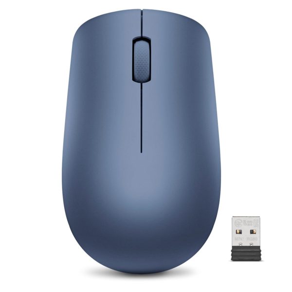 Lenovo 530 Wireless Mouse (Abyss Blue): Ambidextrous, Ergonomic Mouse, Up to 8 Million clicks for Left and Right Buttons, Optical Sensor 1200 DPI, 2.4 GHz Wireless Technology via Nano USB Receiver