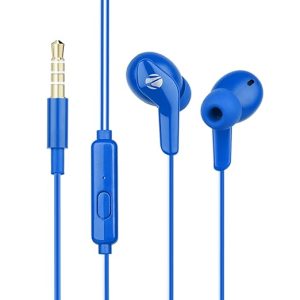 ZEBRONICS Zeb-Buds 40 Wired Stereo Earphone with Deep bass, in-line Microphone for Calling, Gold Plated 3.5mm Connector, Glossy Finish, 1.2 Meter Durable Cable and Lightweight Design(Blue)