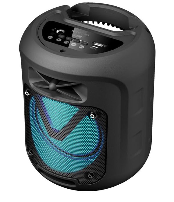 ZEBRONICS Sound Feast 90 10W Output, Portable Wireless Speaker with Bluetooth v5.0, FM Radio, TWS, 6.3mm Wired Mic Support, USB, mSD, AUX, Mobile Holder and RGB Lights