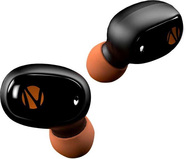 ZEBRONICS ZEB-SOUND BOMB 1 TWS Earbuds with BT5.0, Up to 12H Playback, Touch Controls, Voice Assistant, Splash Proof with Type C Portable Charging Case (Orange)