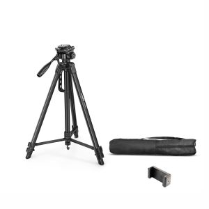 DIGITEK® (DTR 550 LW) 67 Inch Foldable Tripod Stand with Phone Holder & 360° Ball Head, 5kg Load Capacity, Aluminum Alloy Legs with Rubberized Feet & Flip Locks, Carry Bag, for Photo & Video Shoots