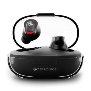 Zebronics Zeb-Sound Bomb N2 TWS in Ear Earbuds with 50ms Low Latency Gaming, ENC, Voice Assistant, Flash Connect, Splash Proof, Bluetooth 5.2, up to 12H Backup, Call Function and Type C (Black)