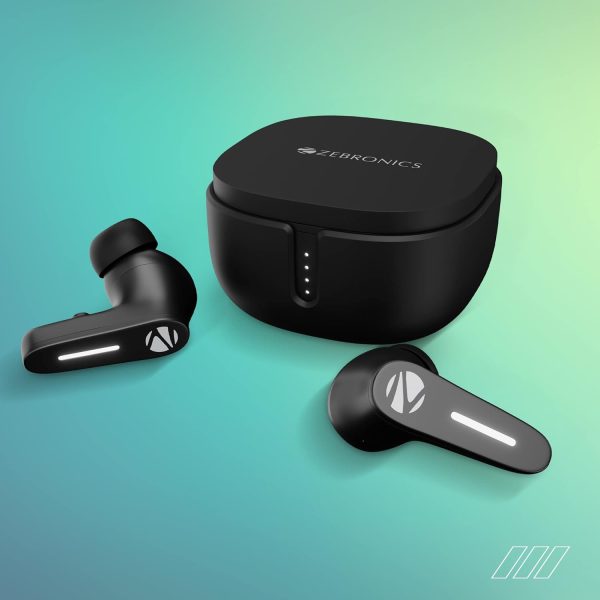 Zebronics Sound Bomb 7 Bluetooth TWS in Ear Earbuds with 40H Playtime, ENC Mic, Rapid Charge, Upto 50ms Gaming Mode, Flash Connect, Voice assistant, Smooth Touch Control, BT v5.2, Type C (Black)