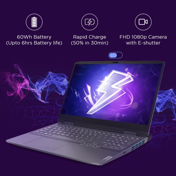 Lenovo LOQ Intel Core i5-12450H 15.6" (39.6cm) FHD IPS 144Hz 350Nits Gaming Laptop (16GB/512GB SSD/Win 11/NVIDIA RTX 4050 6GB Graphics/Office 2021/3 Month Game Pass/Storm Grey/2.4Kg), 82XV00F6IN