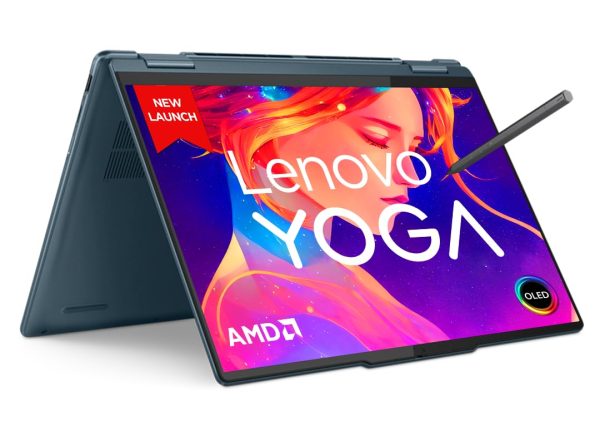 Lenovo Yoga 7 AMD Ryzen 7 7735U 14"(35.5cm) OLED 2-in-1 400Nits Laptop(16GB/1TB SSD/Win 11/Office 2021/Backlit KB/Digital Pen/1Yr Warranty/Alexa/3 Month Game Pass/Tidal Teal/1.49Kg), 82YM0074IN