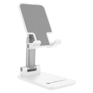 ZEBRONICS MS100 Mobile Holder with Adjustable Height, 130° Angle tilt, Foldable Design, Anti Skid Base, Soft Resting pad, Lightweight and Handy Structure (White)