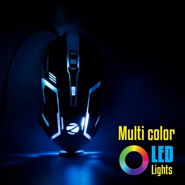 Zebronics-Transformer-M with a High-Performance Gold-Plated USB Mouse: 6 Buttons, Multi-Color LED Lights,High-Resolution Sensor with max 3600 DPI, and DPI Switch(White)