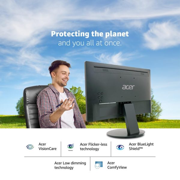 Acer K202Q 19.5 Inch HD+ 1600 X 900 Pixels LCD Monitor with LED Backlight I 200 Nits Brightness I VGA, HDMI Port with Inbox HDMI Cable I Eye Care Features I Tilt Option I Wall Mount Option I Black