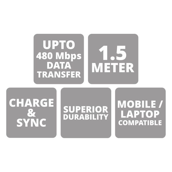 Zebronics ZEB-CCC1500 1.5 Meter Type C to Type C Charge/Sync Cable with Rapid Charging, Up to 100W Power Delivery, Mobile/Laptop Compatible (Black)