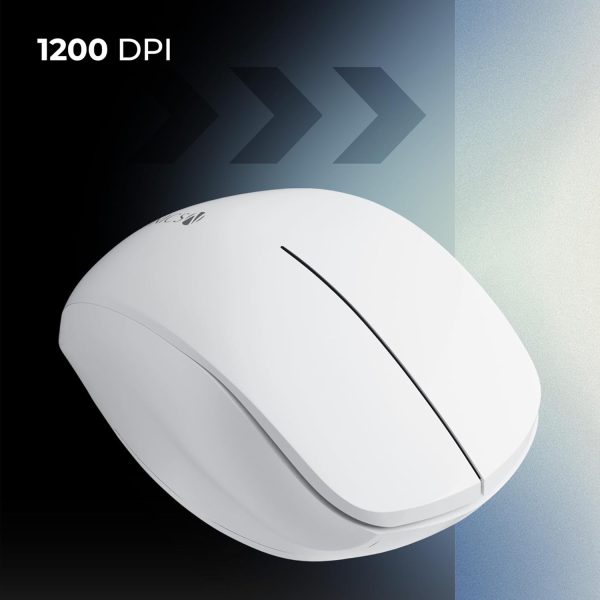 ZEBRONICS Dolphin Silent Wireless Mouse, Dual Mode Bluetooth, 2.4GHz, 1200 DPI, 3 Buttons, USB Nano Receiver, Thumb Scroll Wheel, Glossy Finish and Ergonomic Design (White)