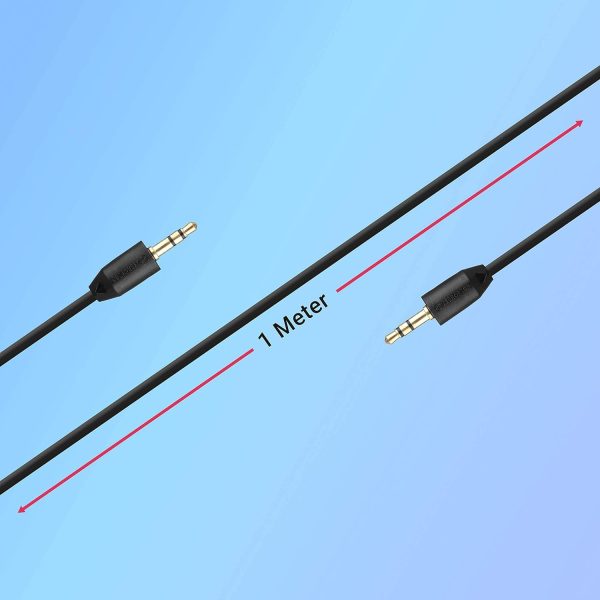 Zebronics ASC100 3.5mm AUX Male to Male cable with 1 meter length, stereo audio support, reinforced collars, for smartphones Laptops computers and speakers(Black)