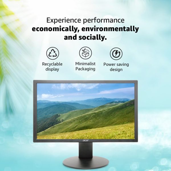 Acer K202Q 19.5 Inch HD+ 1600 X 900 Pixels LCD Monitor with LED Backlight I 200 Nits Brightness I VGA, HDMI Port with Inbox HDMI Cable I Eye Care Features I Tilt Option I Wall Mount Option I Black