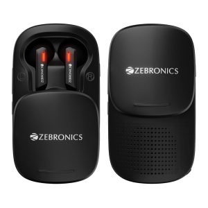 ZEBRONICS Sound Bomb X1 3-in-1 Wireless Bluetooth v5.0 In Ear Earbuds, Speaker Combo with 30 Hour Backup, Built-in LED Torch, Call Function, Voice Asst, Type C and Splash Proof Portable Design (Black)