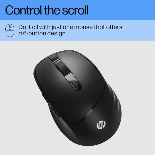 HP M120 Wireless Mouse, USB-A Nano Dongle, 2.4 Ghz Wireless Connection, 6 Buttons, Up to 1600 Dpi, Optical Sensor, Ergonomic Design, 12-Month Battery Life, 3-Year Warranty, 60G±5%, Black, 7J4G4Aa