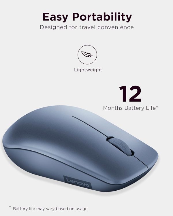 Lenovo 530 Wireless Mouse (Abyss Blue): Ambidextrous, Ergonomic Mouse, Up to 8 Million clicks for Left and Right Buttons, Optical Sensor 1200 DPI, 2.4 GHz Wireless Technology via Nano USB Receiver