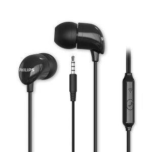 Philips Audio TAE1126 Wired in Ear Earphones with mic, 10 mm Driver, Powerful bass and Clear Sound, Black