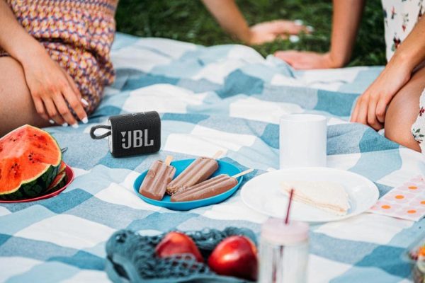 JBL Go 3, Wireless Ultra Portable Bluetooth Speaker, Pro Sound, Vibrant Colors with Rugged Fabric Design, Waterproof, Type C (without Mic, Black)