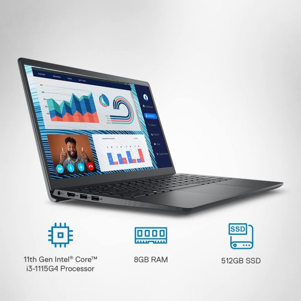 Dell Vostro 3420 Laptop, Intel i3-1115G4, 8GB DDR4 & 512GB SSD, Win 11 + MSO'21, 14.0" (35