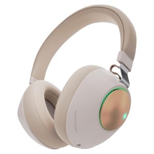 ZEBRONICS DUKE Wireless Headphone with Up to 60h Backup, Supports Bluetooth, Dual Pairing, Gaming Mode, Environmental Noise Cancellation (ENC), LED Lights, Deep Bass, Voice Assistant Support (Beige)