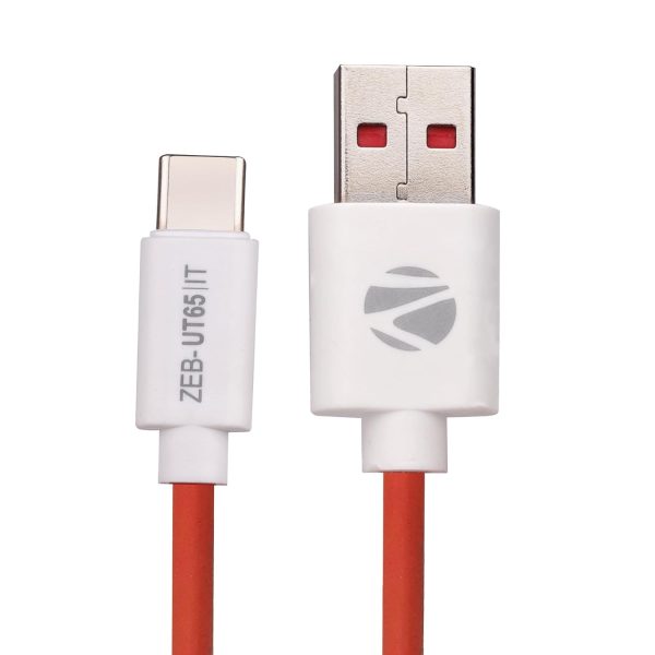 ZEBRONICS UT65 USB - Type C Cable, 65 Watts, Rapid Charging, Charge & Sync, 1 Meter| Samsung | OnePlus | Xiaomi | Realme | Oppo