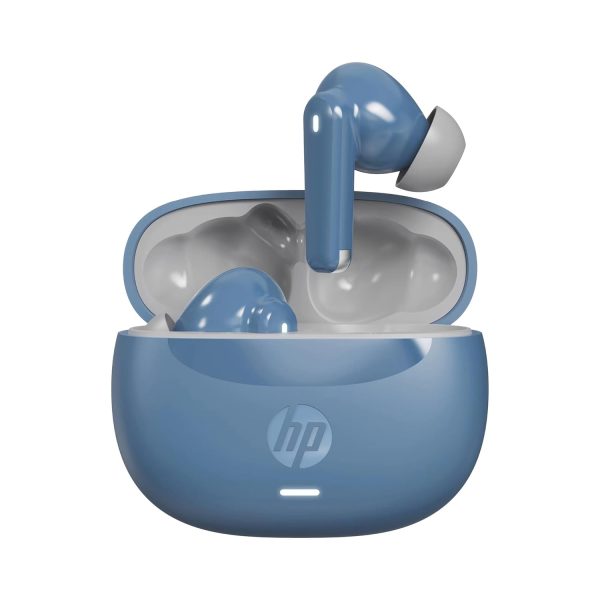 HP H150 Wireless Earbuds, Bluetooth connectivity, Digital Active Noise Cancelation, 7 Hours of Playtime, Fingerprint Touch, IPX3 Water-Resistant Design, 1-Year Limited Warranty, Blue, A20QBAA