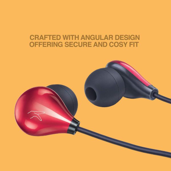 FINGERS Droplets Wired in Ear Earphone with Mic (Piano Red)