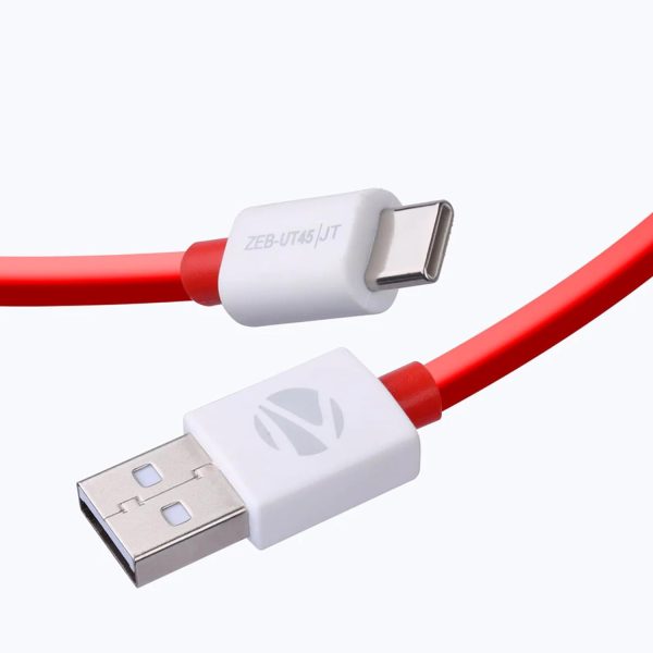 ZEBRONICS UT45 USB - Type C Cable, 45 Watts, Rapid Charge, Charge & Sync, 1 Meter| Samsung | OnePlus | Xiaomi | Realme | Oppo