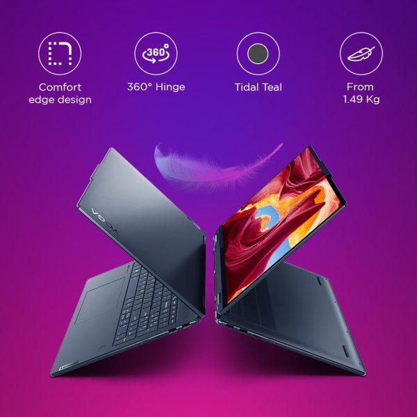 Lenovo Yoga 7 AMD Ryzen 7 7735U 14"(35.5cm) OLED 2-in-1 400Nits Laptop(16GB/1TB SSD/Win 11/Office 2021/Backlit KB/Digital Pen/1Yr Warranty/Alexa/3 Month Game Pass/Tidal Teal/1.49Kg), 82YM0074IN