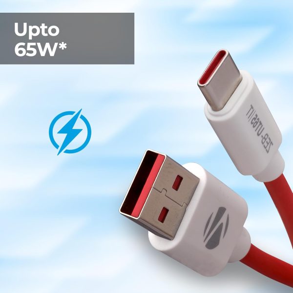 ZEBRONICS UT65 USB - Type C Cable, 65 Watts, Rapid Charging, Charge & Sync, 1 Meter| Samsung | OnePlus | Xiaomi | Realme | Oppo