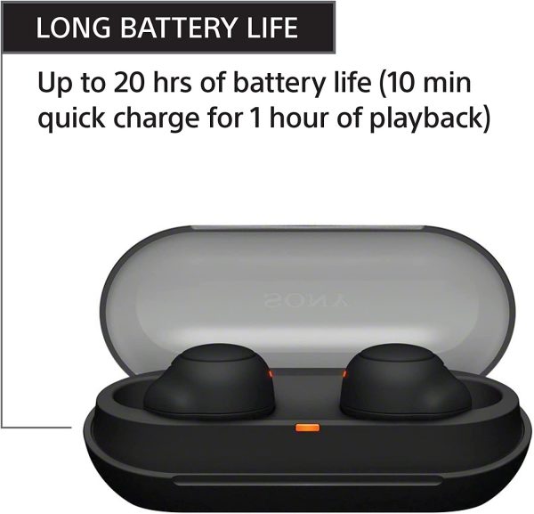 Sony WF-C500 Truly Wireless Bluetooth Earbuds with 20Hrs Battery, True Wireless Earbuds with Mic for Phone Calls, Quick Charge, Fast Pair, 360 Reality Audio, Upscale Music - DSEE, App Support - Black