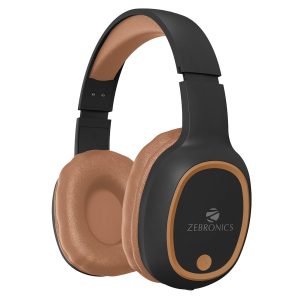 ZEBRONICS Thunder Bluetooth 5.3 Wireless Over Ear Headphones with 60H Backup, Gaming Mode, Dual Pairing, Enc, Aux, Micro Sd, Voice Assistant, Comfortable Earcups, Call Function (Brown)