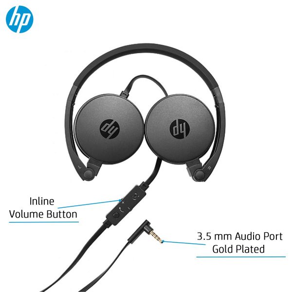 Hp H2800 Wired On Ear Headphones With Mic (Black)