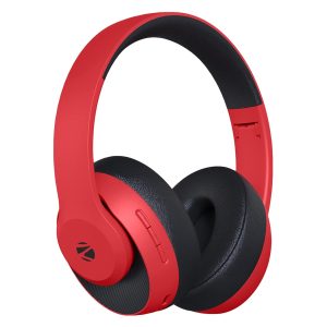 ZEBRONICS Zeb-DUKE1 Bluetooth 5.0 Wireless Over Ear Headphones With Mic, with AUX Port, Call Function, Voice Assistant Support, 34Hr* Battery Backup, Dual Pairing, Media/Volume Control(Black with Red)