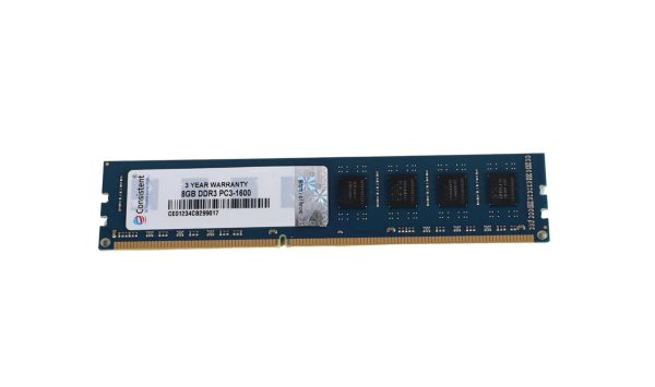 Consistent 8GB DDR3 1600MHz Desktop RAM (Memory) U-DIMM | Long-DIMM | DT PC3-1600 Single Channel Memory with 3 Years Manufacturer Warranty (Made in India)