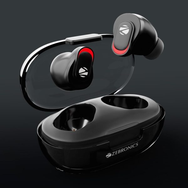 Zebronics Zeb-Sound Bomb N2 TWS in Ear Earbuds with 50ms Low Latency Gaming, ENC, Voice Assistant, Flash Connect, Splash Proof, Bluetooth 5.2, up to 12H Backup, Call Function and Type C (Black)