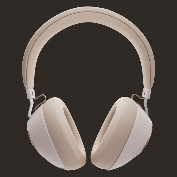 ZEBRONICS DUKE Wireless Headphone with Up to 60h Backup, Supports Bluetooth, Dual Pairing, Gaming Mode, Environmental Noise Cancellation (ENC), LED Lights, Deep Bass, Voice Assistant Support (Beige)