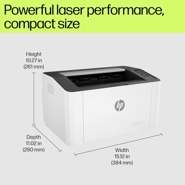 HP Laser 1008w Printer, Wireless, Single Function, Print, Hi-Speed USB 2.0, Up to 21 ppm, 150-sheet Input Tray, 100-sheet Output Tray, 10,000-page Duty Cycle, 1-Year Warranty, Black and White, 714Z9A