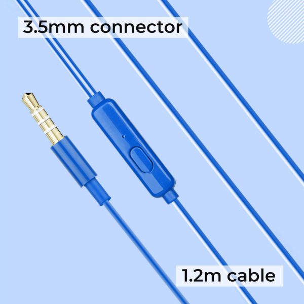 ZEBRONICS Zeb-Buds 40 Wired Stereo Earphone with Deep bass, in-line Microphone for Calling, Gold Plated 3.5mm Connector, Glossy Finish, 1.2 Meter Durable Cable and Lightweight Design(Blue)