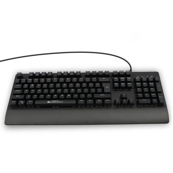 ZEBRONICS Zeb-Nitro 1 Heavy Duty 104 Keys Mechanical Keyboard with 1.8 Meter Braided Cable, Gold Plated USB Connector, Rupee Key, N-Key Rollover