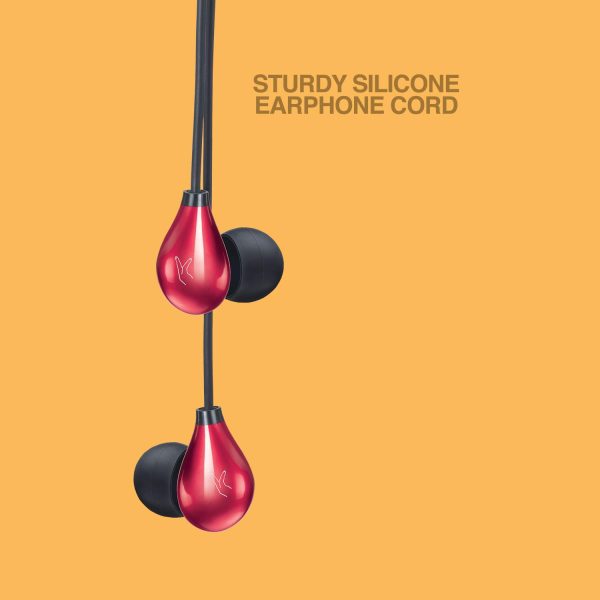 FINGERS Droplets Wired in Ear Earphone with Mic (Piano Red)