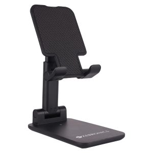 ZEBRONICS MS100 Mobile Holder with Adjustable Height, 130° Angle tilt, Foldable Design, Anti Skid Base, Soft Resting pad, Lightweight and Handy Structure (Black)