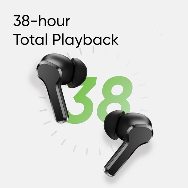 realme Buds T110 with Ai Enc for Calls, Upto 38 Hours of Playback and Fast Charging Bluetooth in Ear Headset (Punk Black, True Wireless)