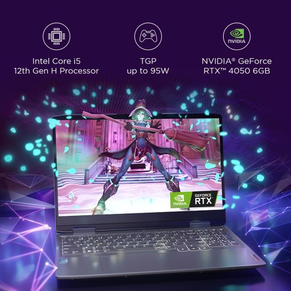 Lenovo LOQ Intel Core i5-12450H 15.6" (39.6cm) FHD IPS 144Hz 350Nits Gaming Laptop (16GB/512GB SSD/Win 11/NVIDIA RTX 4050 6GB Graphics/Office 2021/3 Month Game Pass/Storm Grey/2.4Kg), 82XV00F6IN