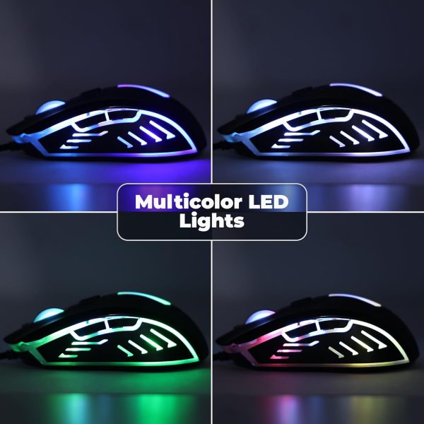 ZEBRONICS Sniper High Precision Wired Gaming Mouse with 6 Buttons, Multicolor LED Lights, DPI Switch with 800/1200/1600/2400 DPI’s, Plug & Play, 1 Million Clicks, 87 Grams Light Mouse