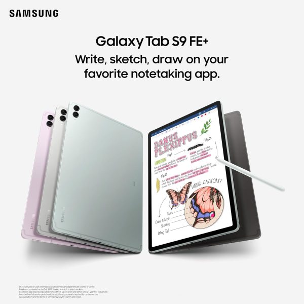 Samsung Galaxy Tab S9 FE+ 31.50 cm (12.4 inch) Display, RAM 8 GB, ROM 128 GB Expandable, S Pen in-Box, WiFi+5G, IP68 Tablet, Gray