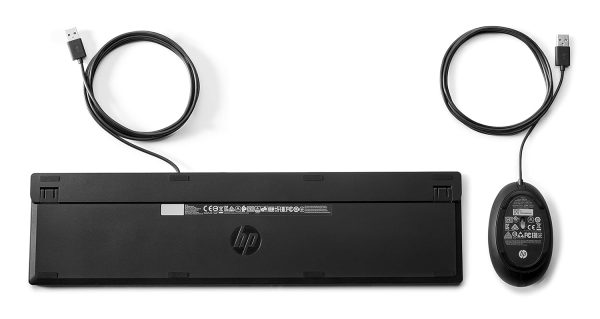 HP 320MK Wired USB Desktop Full-Size Keyboard Mouse Combo with Optical Sensor and Comfortable fit Design with Reduces Size Keyboard